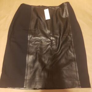 White House Black Market Faux Leather Panel Pencil Skirt – Bussiness Skirt